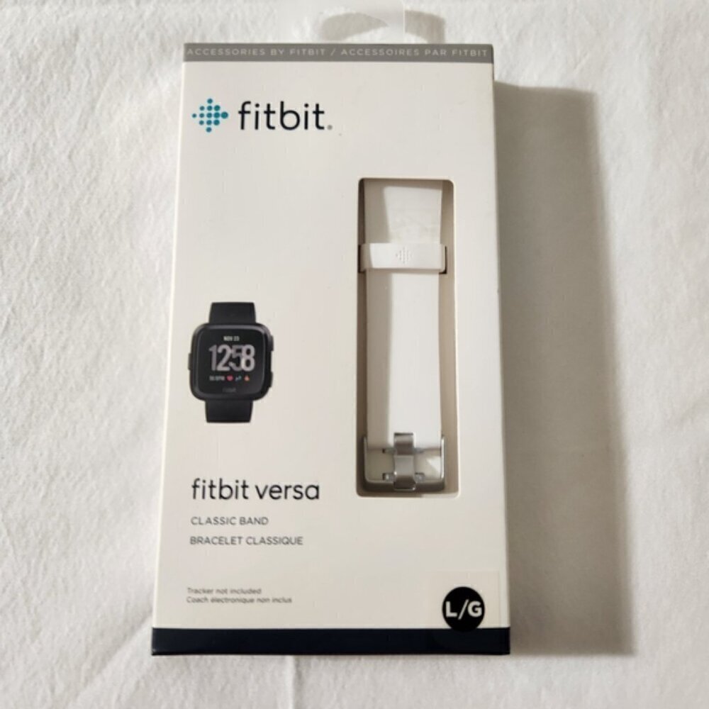 Fitbit Versa Smart Watch Classic Band Bracelet Classique White Size Large NWT - Picture 5 of 5